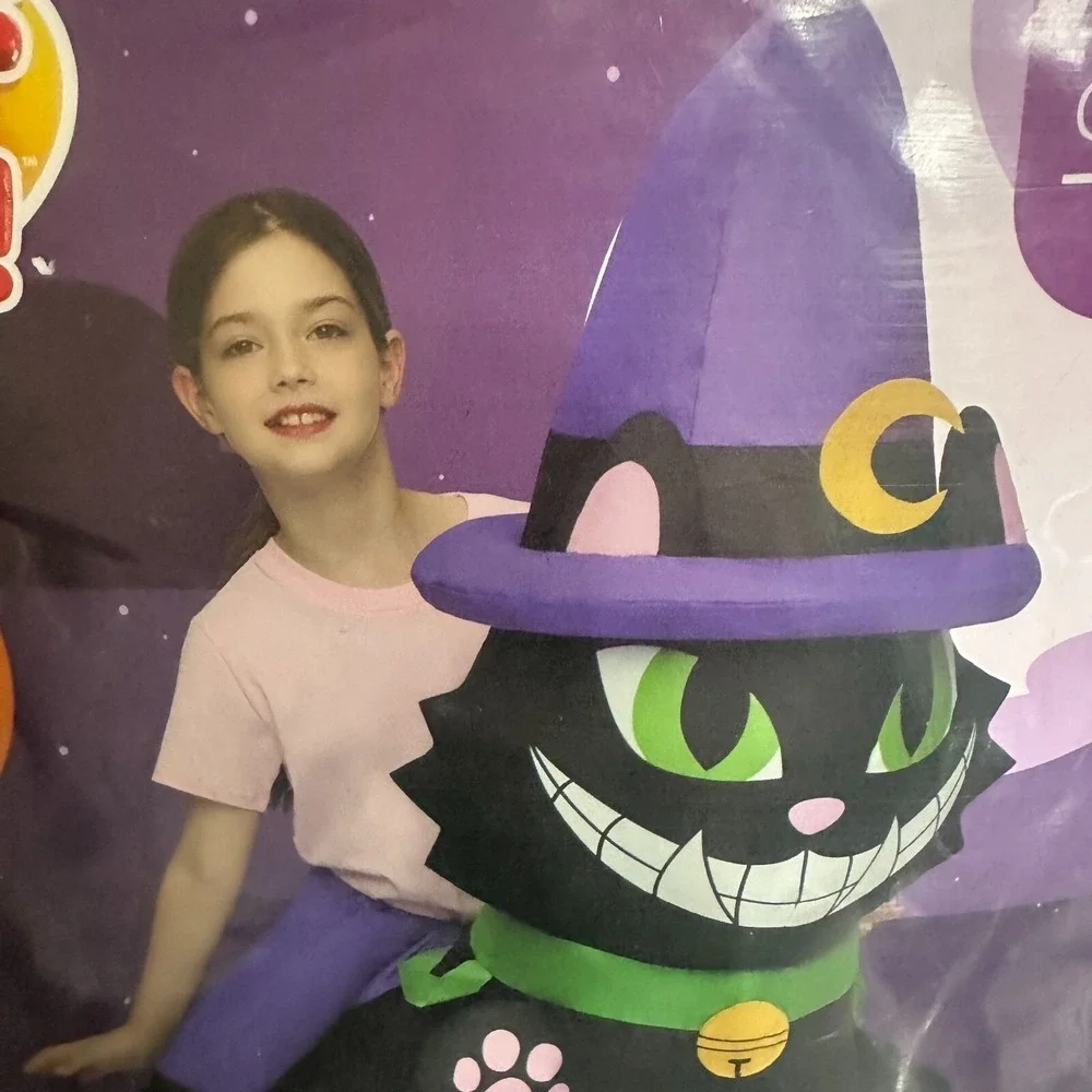 Puff Me Up RideOn Black Cat Inflatable Costume Child‎ 7/10  Halloween Blow Up